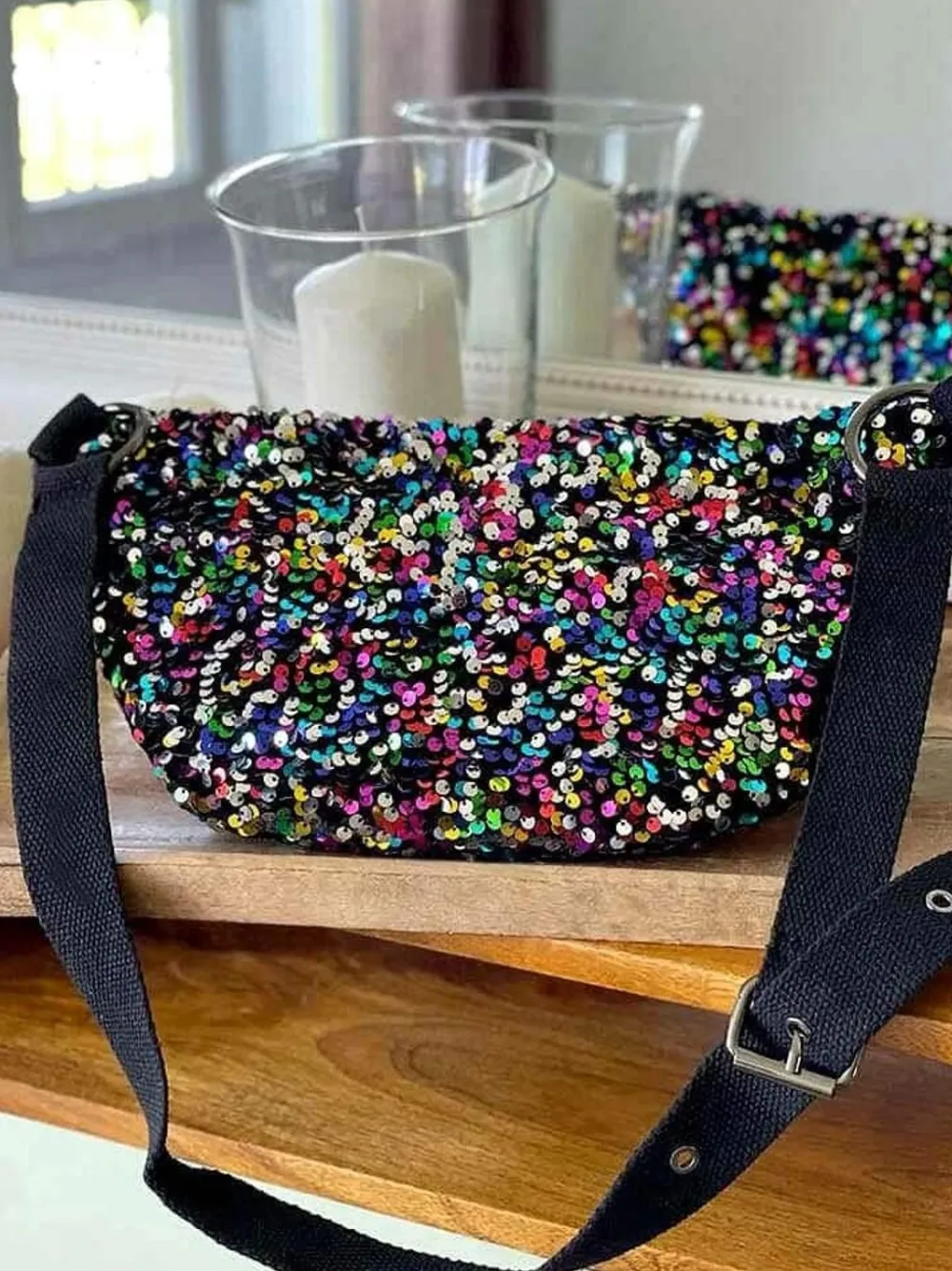 Sale Sac Banane Rose Multico A Sequins Laumy Femmes Sac Banane