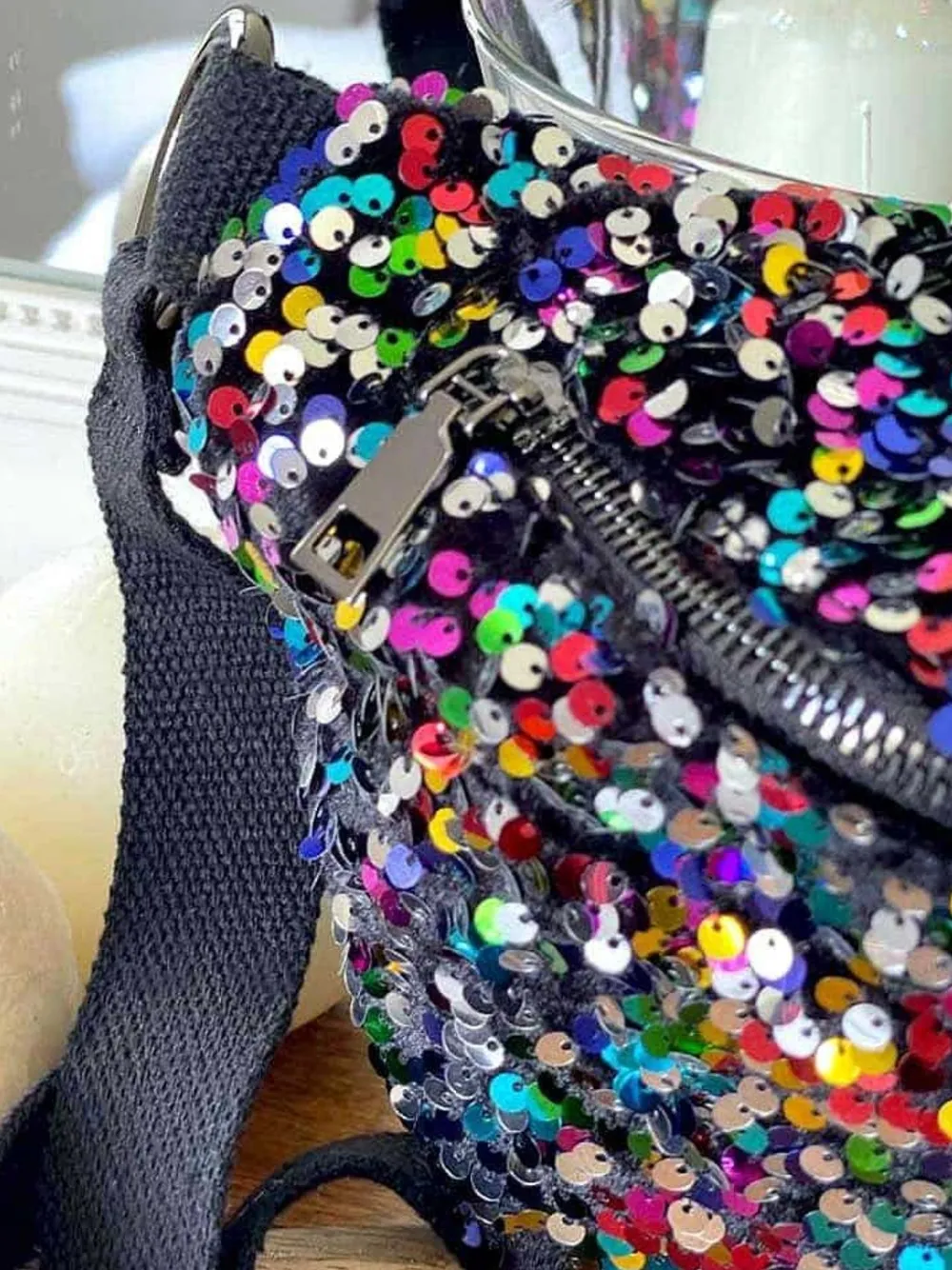 Sale Sac Banane Rose Multico A Sequins Laumy Femmes Sac Banane