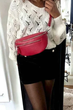 Sale Sac Banane Rouge Cerise Chelby Femmes Sac Banane