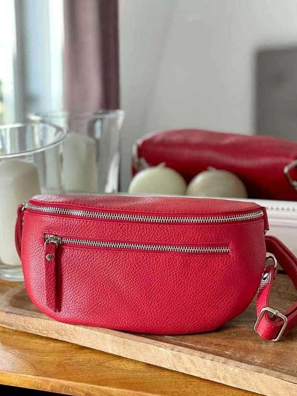 Clearance Sac Banane Rouge Chelby Femmes Sac Banane