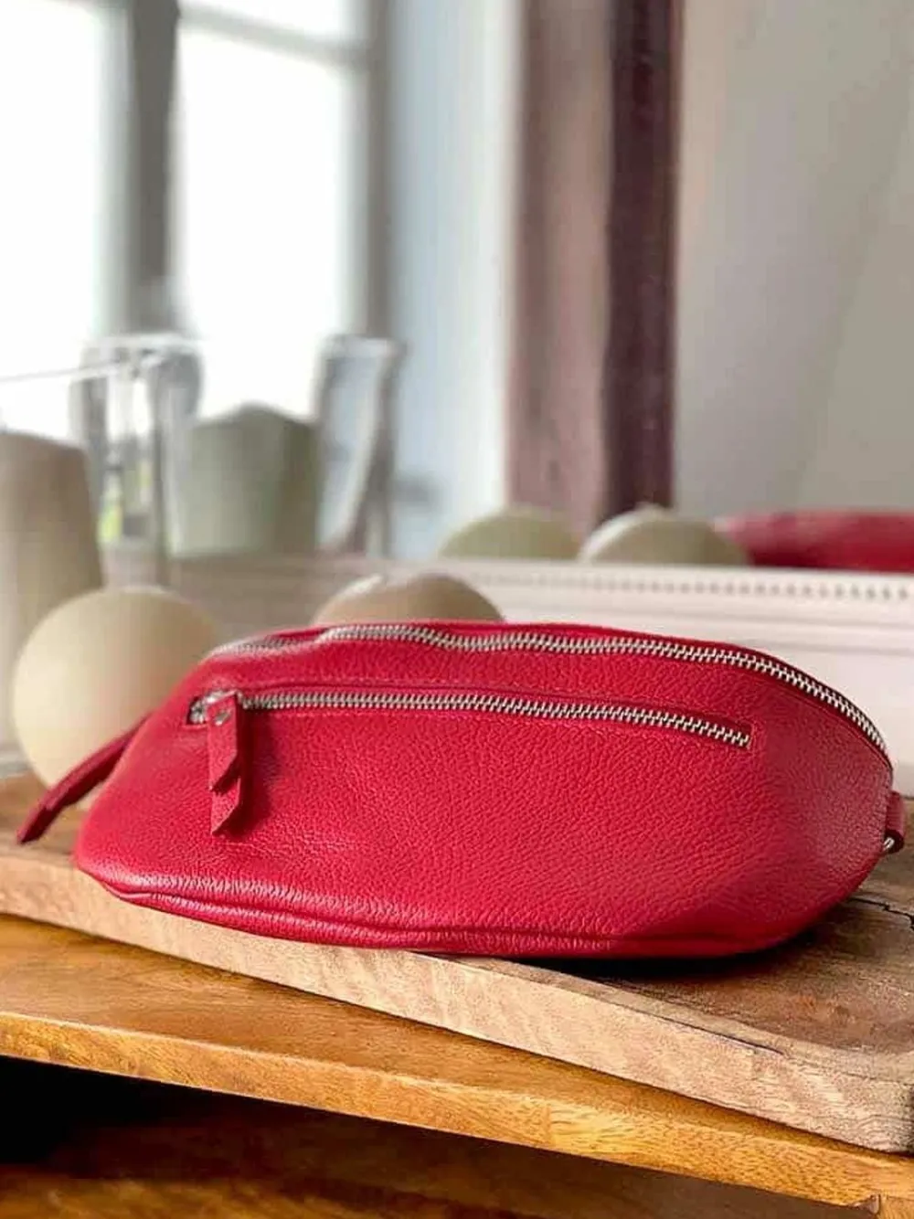 Clearance Sac Banane Rouge Chelby Femmes Sac Banane