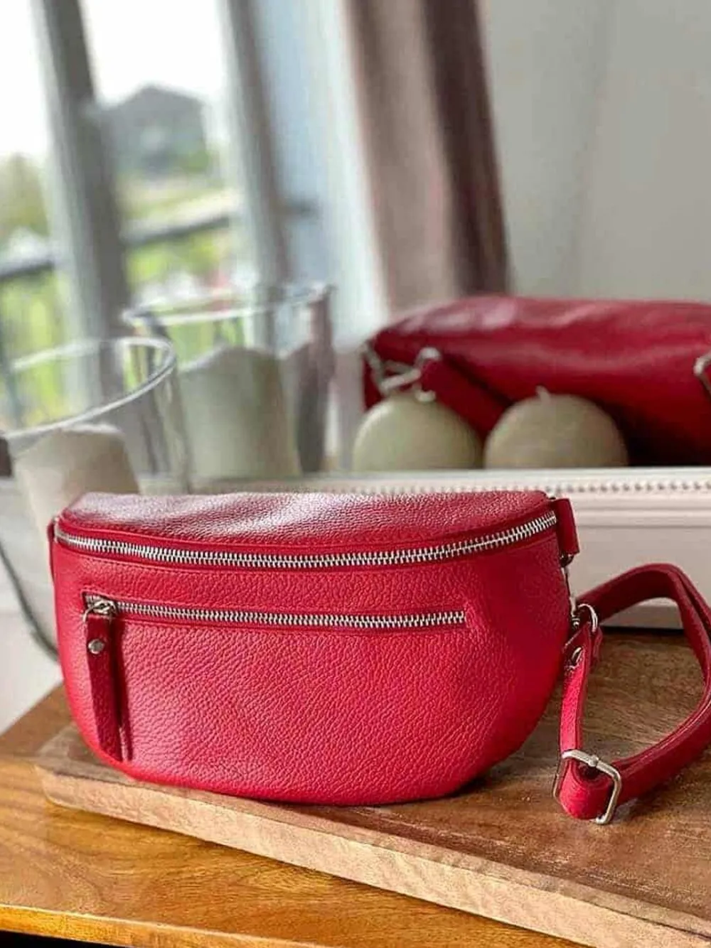 Clearance Sac Banane Rouge Chelby Femmes Sac Banane