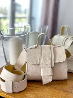 Outlet Sac Beige Ecru Drixy Femmes Sac Porte Epaule Avec Sangle