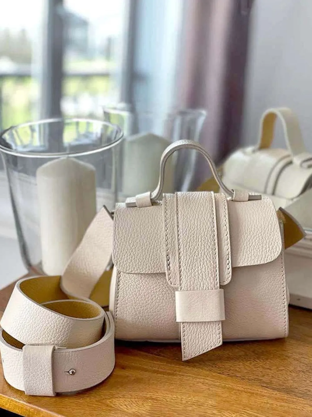 Outlet Sac Beige Ecru Drixy Femmes Sac Porte Epaule Avec Sangle