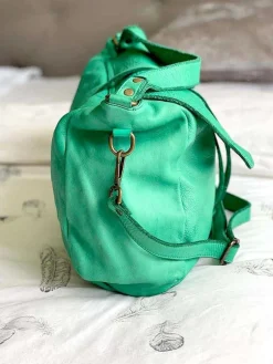 Discount Sac Besace Cuir Vert Pomme Ninon Femmes Sac Format A4 Et +