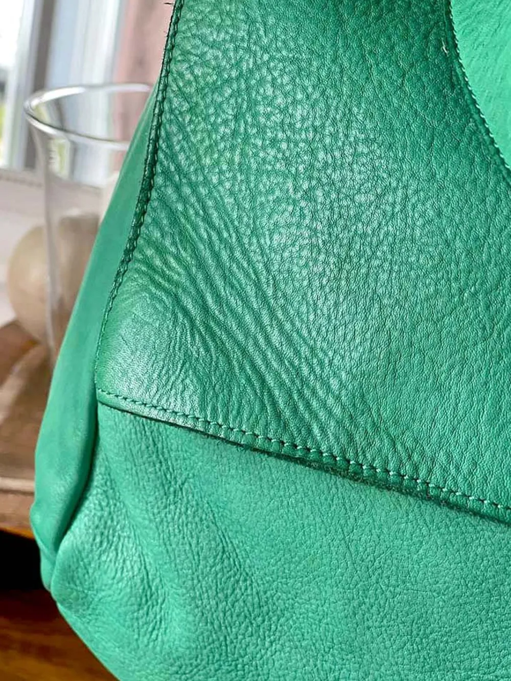 Discount Sac Besace Cuir Vert Pomme Ninon Femmes Sac Format A4 Et +