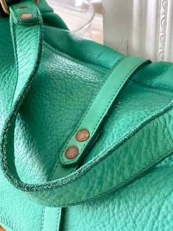 Discount Sac Besace Cuir Vert Pomme Ninon Femmes Sac Format A4 Et +
