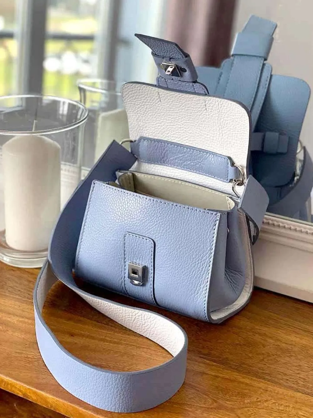Sac Bleu Ciel Drixy Femmes Sac Porte Epaule Avec Sangle