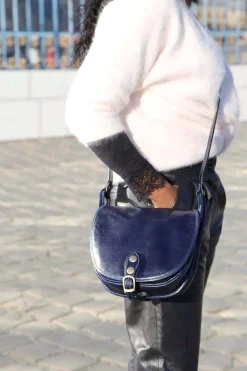 New Sac Bleu Petit Stefania Femmes Sac Porte Epaule Avec Sangle