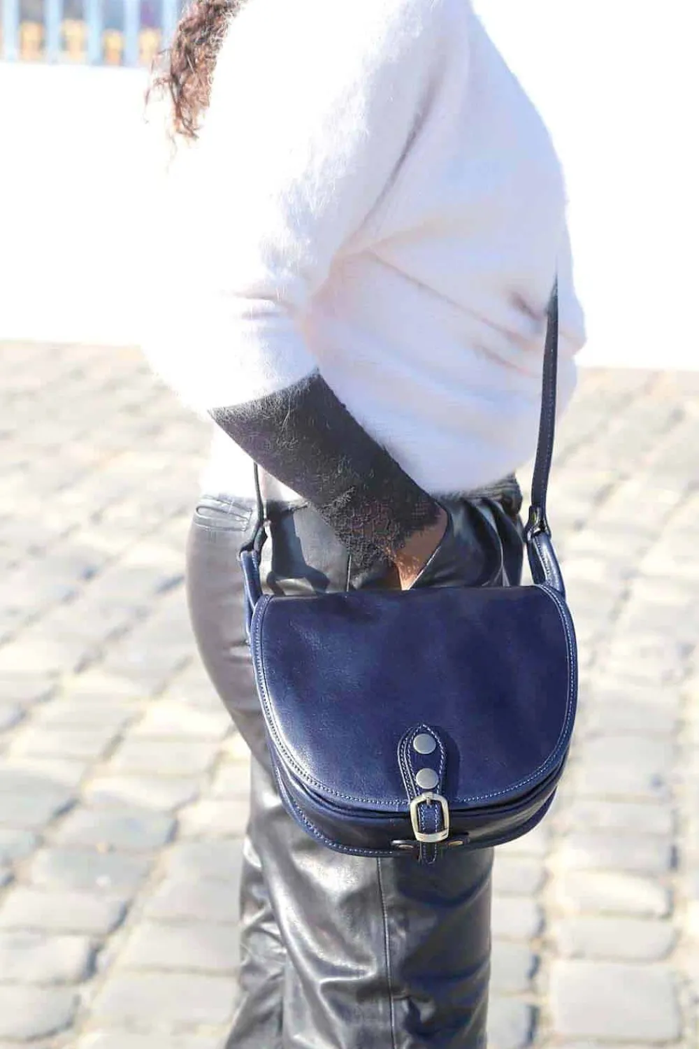New Sac Bleu Petit Stefania Femmes Sac Porte Epaule Avec Sangle