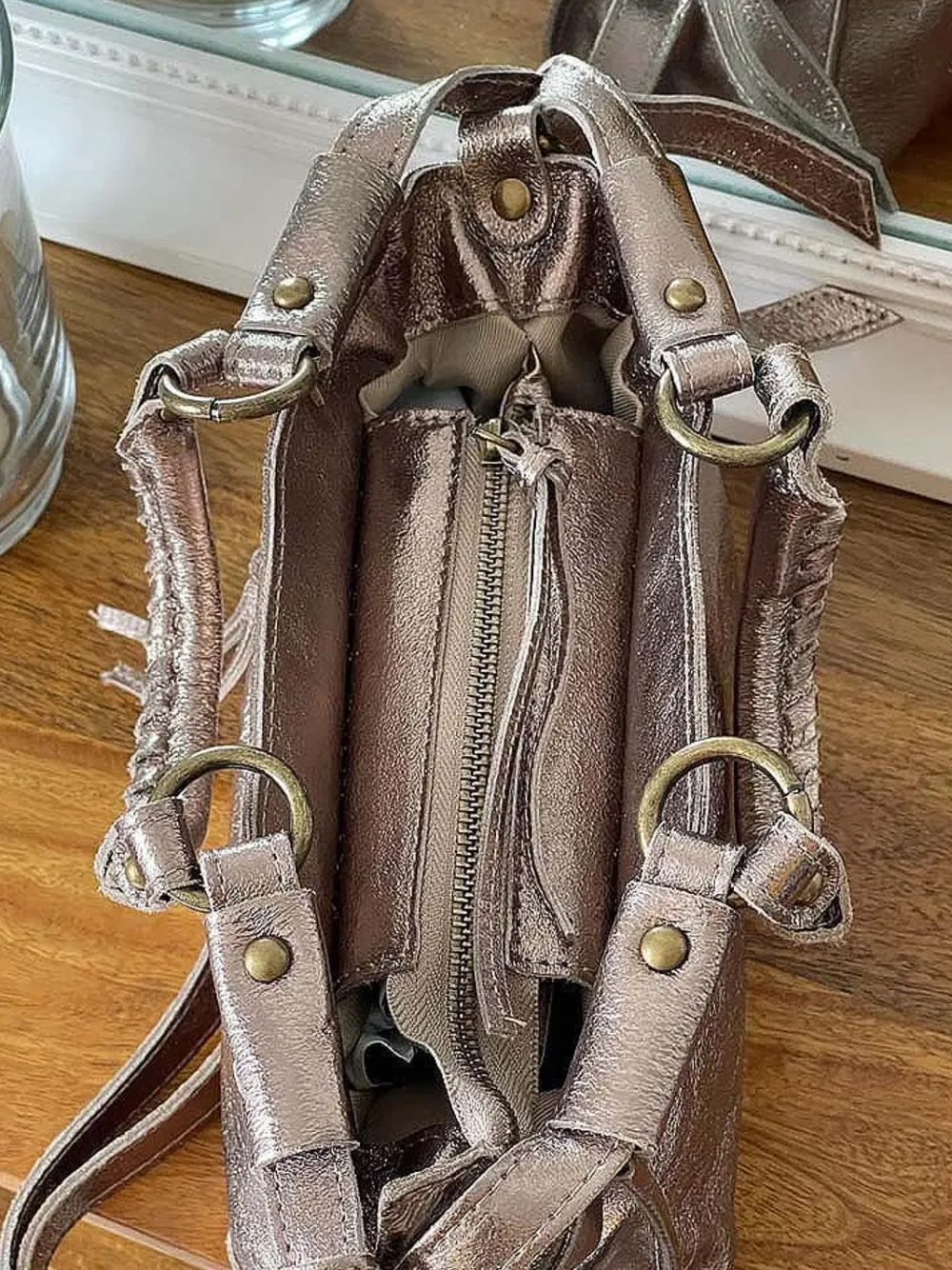 Best Sac Dore Champagne Fabiola Femmes Sac Porte Epaule Avec Sangle