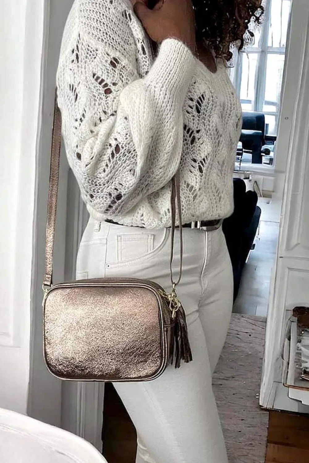 Clearance Sac Dore Champagne Jazz Femmes Sac À Main Camera