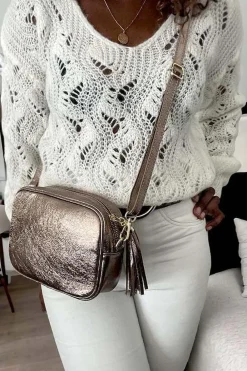 Clearance Sac Dore Champagne Jazz Femmes Sac À Main Camera