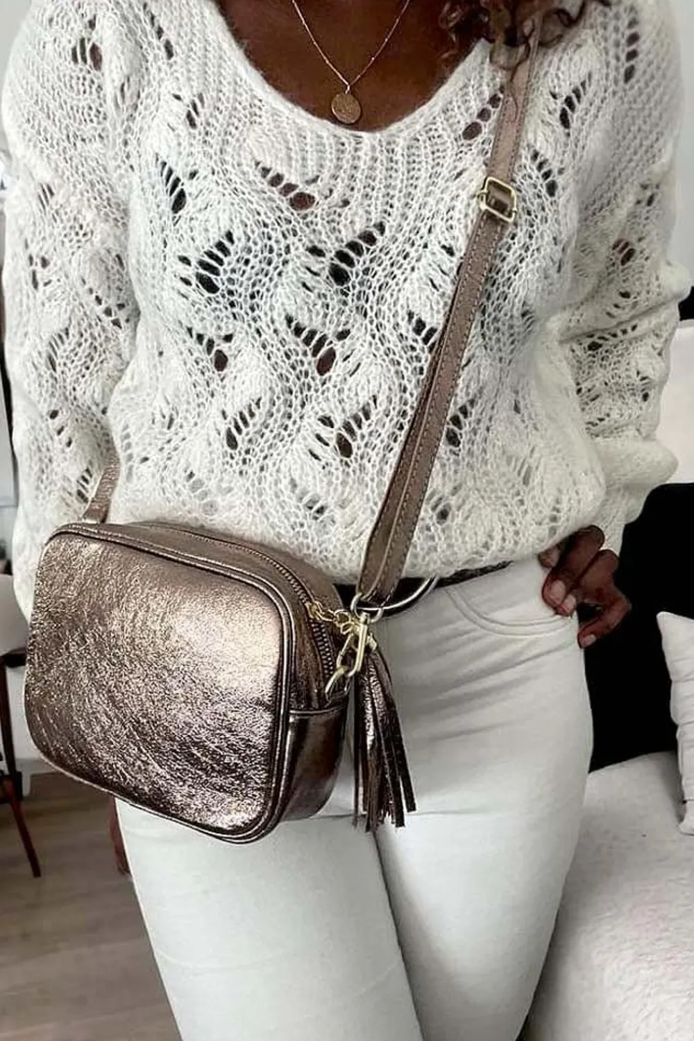 Clearance Sac Dore Champagne Jazz Femmes Sac À Main Camera