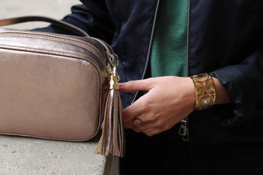 Clearance Sac Dore Champagne Jazz Femmes Sac À Main Camera