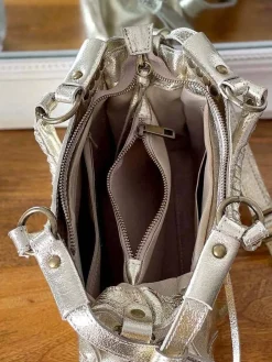 Sale Sac Dore Or Fabiola Femmes Sac Porte Epaule Avec Sangle