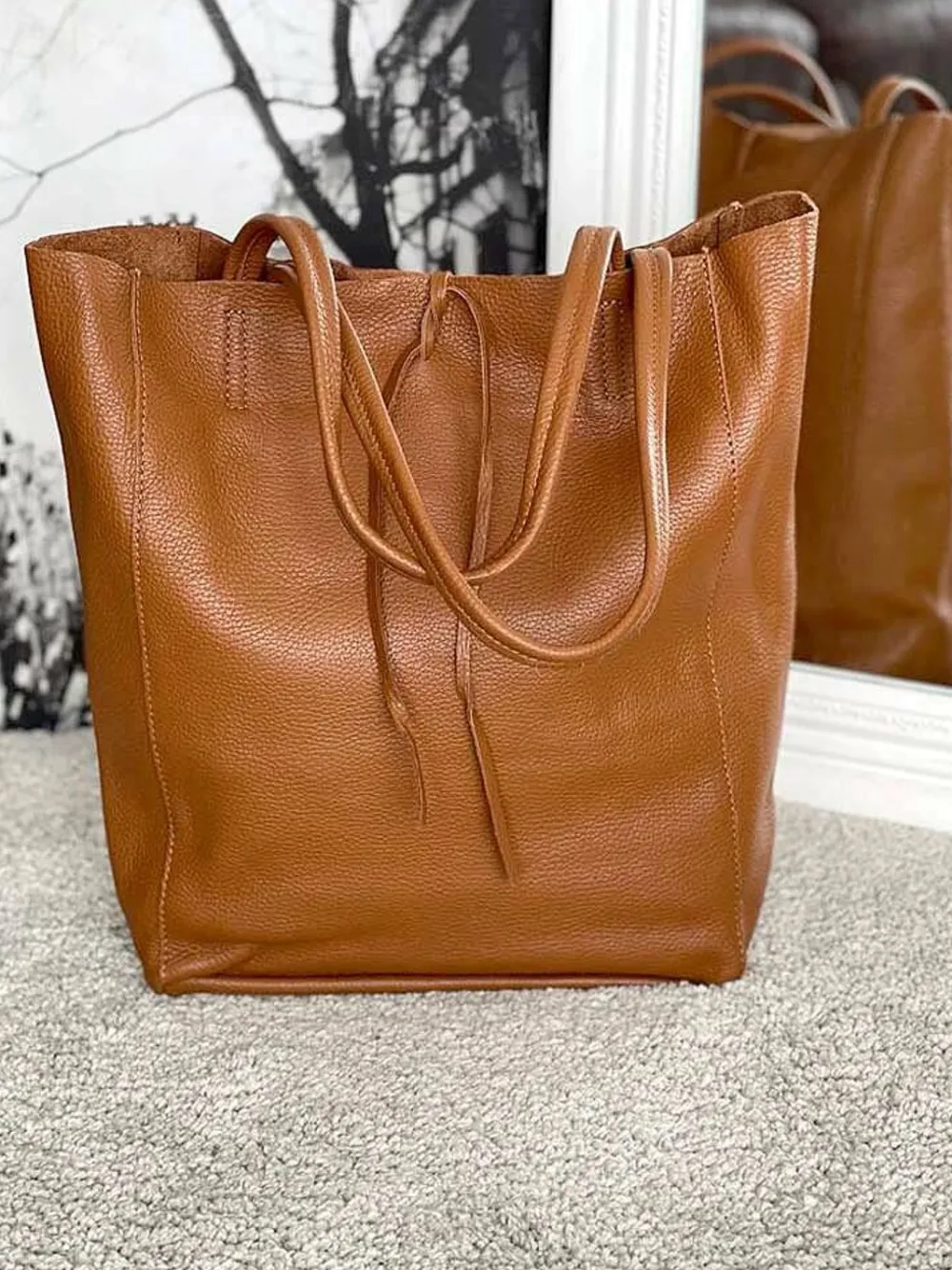 Online Sac Marron Camel Agata Femmes Sac Format A4 Et +