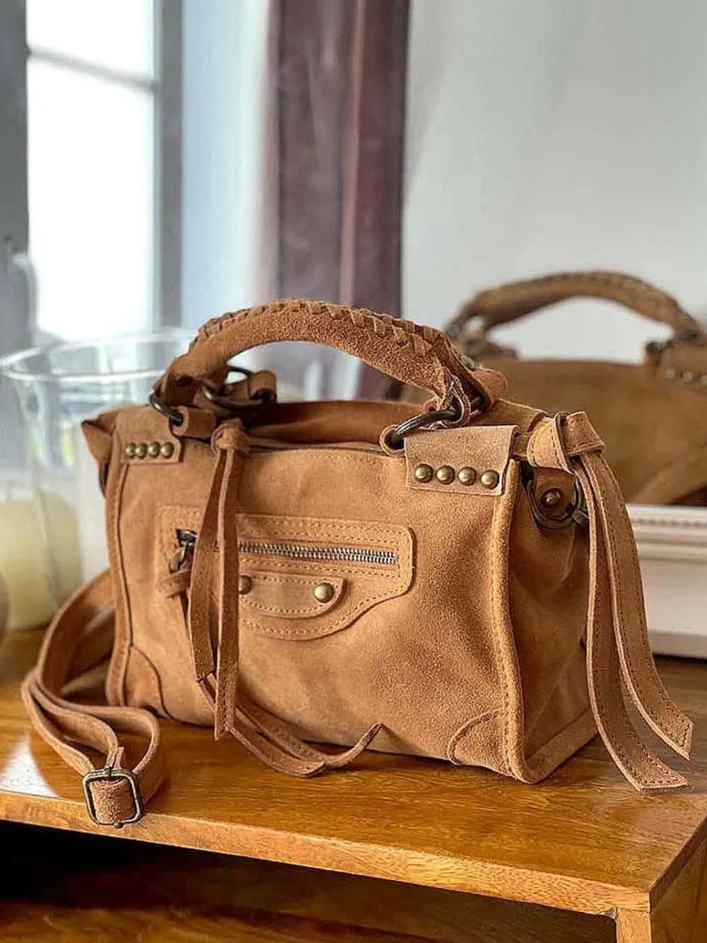 Sale Sac Marron Camel Bradie Femmes Sac Porte Epaule Avec Sangle