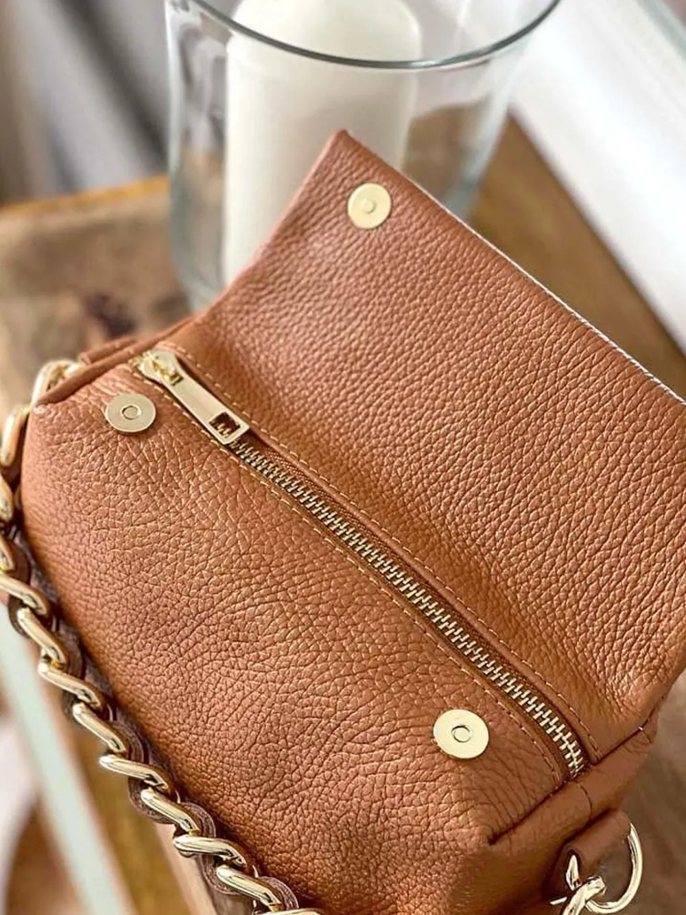 Sale Sac Marron Camel Clover Femmes Sac Porte Epaule Avec Sangle