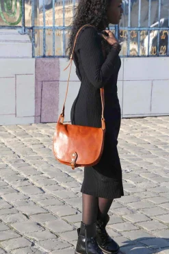 Best Sac Marron Camel Stefania Femmes Sac Porte Epaule Avec Sangle
