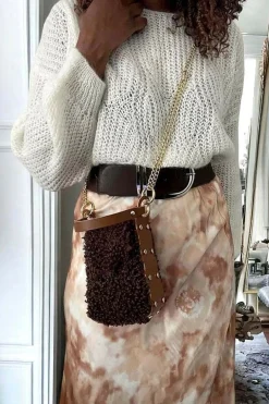 New Sac Marron Chocolat Shannon Femmes Sac Porte Epaule Avec Sangle