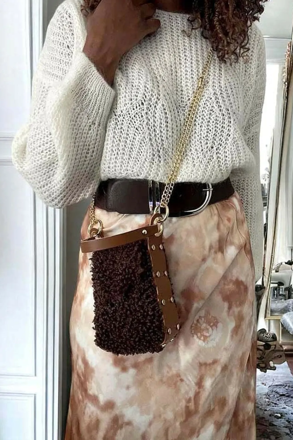 New Sac Marron Chocolat Shannon Femmes Sac Porte Epaule Avec Sangle