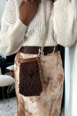 New Sac Marron Chocolat Shannon Femmes Sac Porte Epaule Avec Sangle