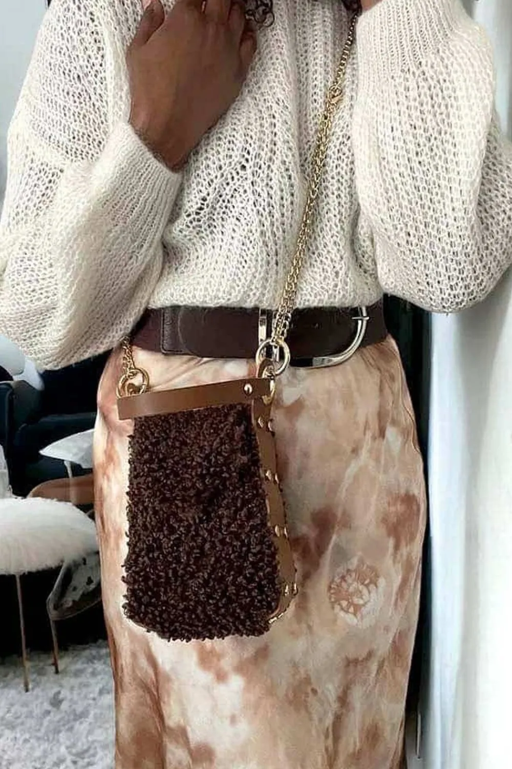 New Sac Marron Chocolat Shannon Femmes Sac Porte Epaule Avec Sangle