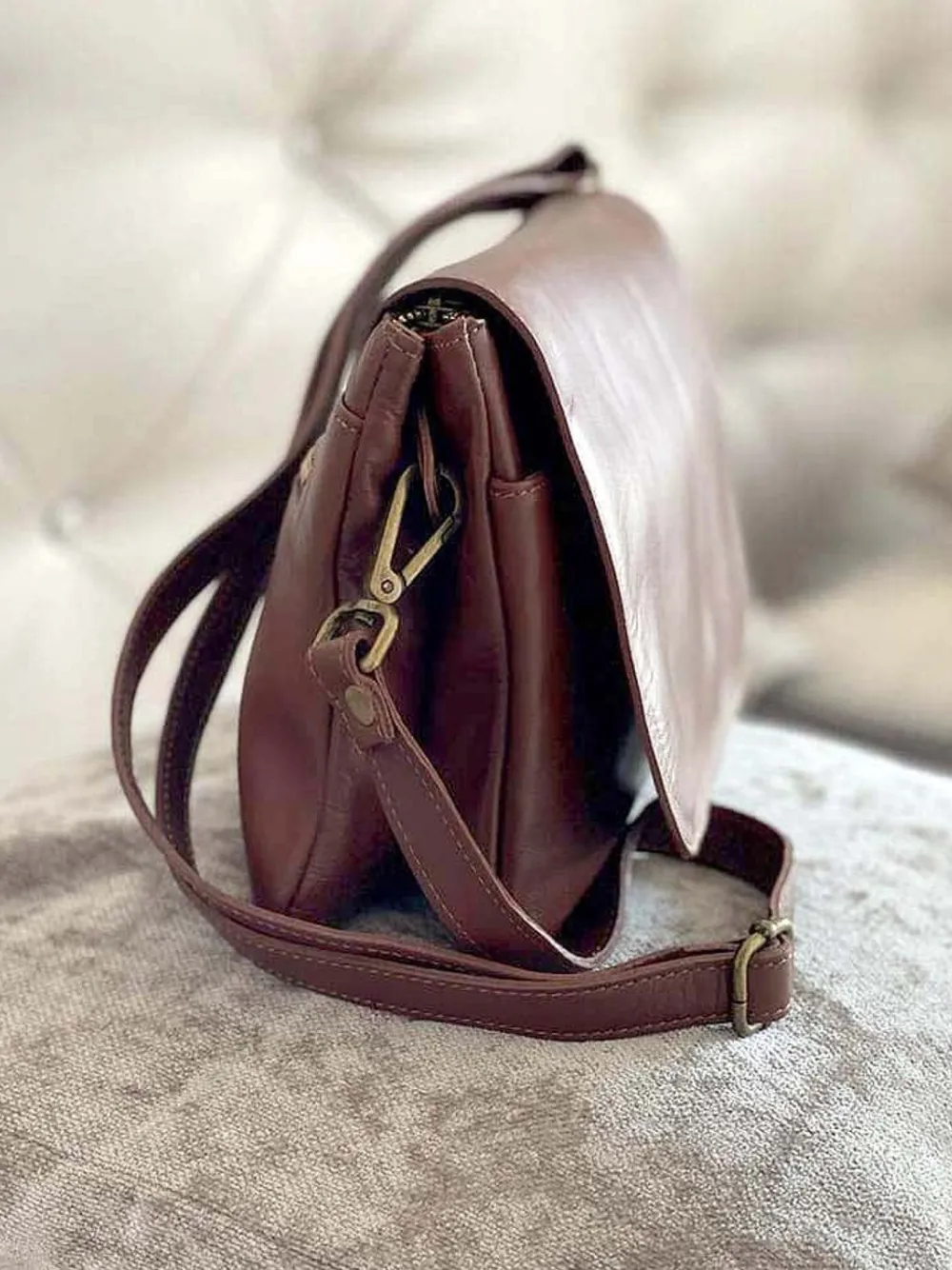 Online Sac Marron Linette Femmes Sac Porte Epaule Avec Sangle