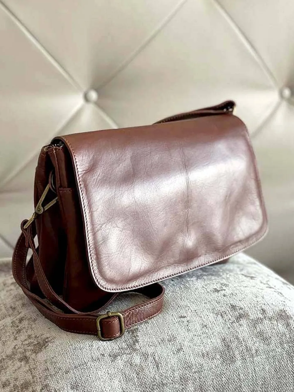 Online Sac Marron Linette Femmes Sac Porte Epaule Avec Sangle