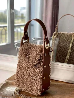 Discount Sac Marron Taupe Shannon Femmes Sac Porte Epaule Avec Sangle