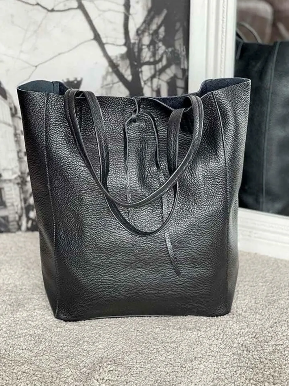 New Sac Noir Agata Femmes Sac Format A4 Et +