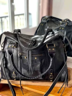 Outlet Sac Noir Eloane Femmes Sac Porte Epaule Avec Anse