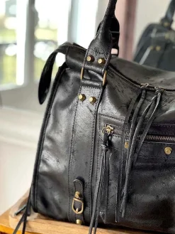 Outlet Sac Noir Eloane Femmes Sac Porte Epaule Avec Anse
