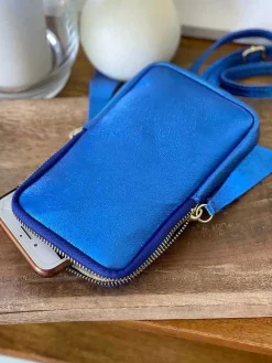 Discount Sac Portable En Cuir Bleu Kira Femmes Sac Taille Téléphone Portable