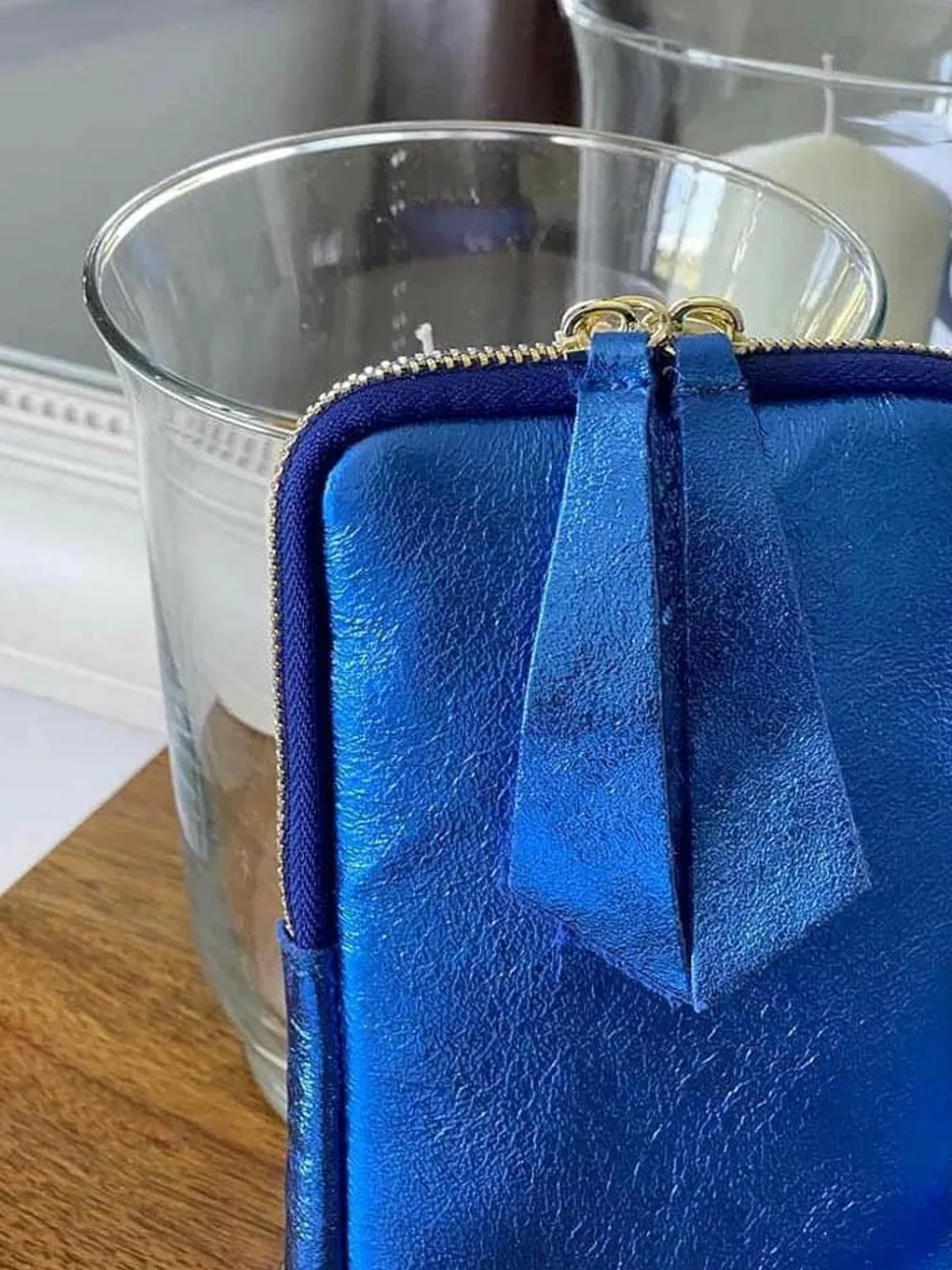 Discount Sac Portable En Cuir Bleu Kira Femmes Sac Taille Téléphone Portable