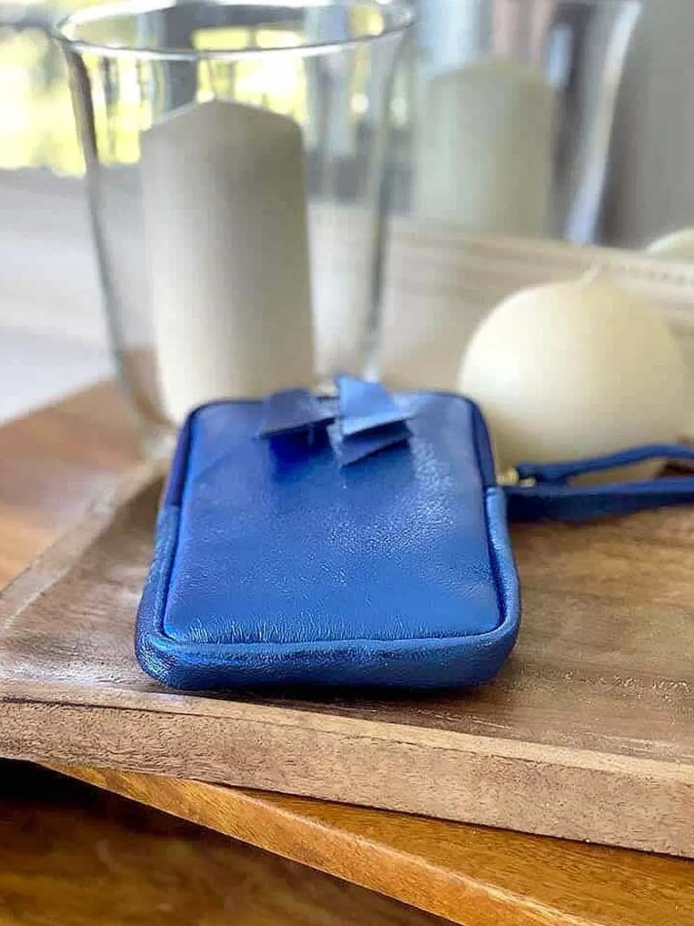 Discount Sac Portable En Cuir Bleu Kira Femmes Sac Taille Téléphone Portable