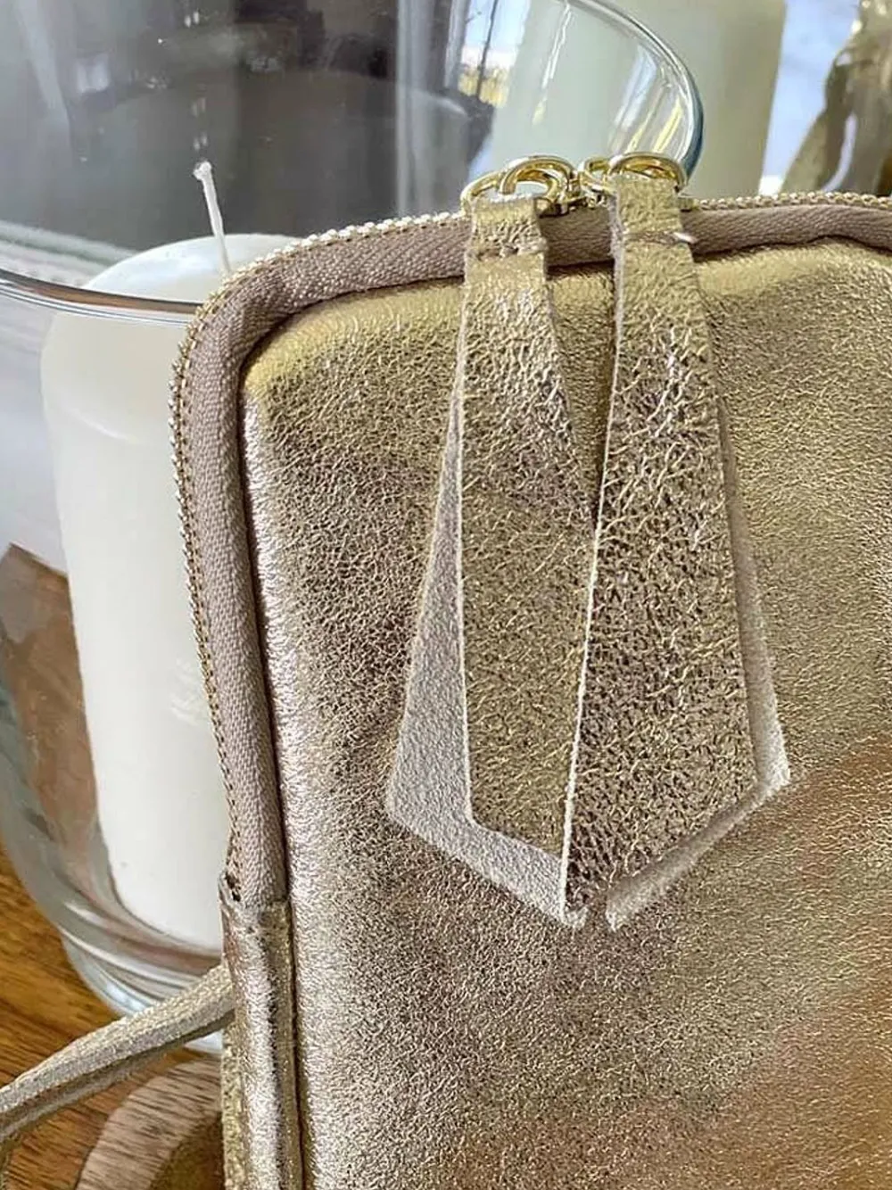 Sac Portable En Cuir Dore Kira Femmes Sac Taille Téléphone Portable