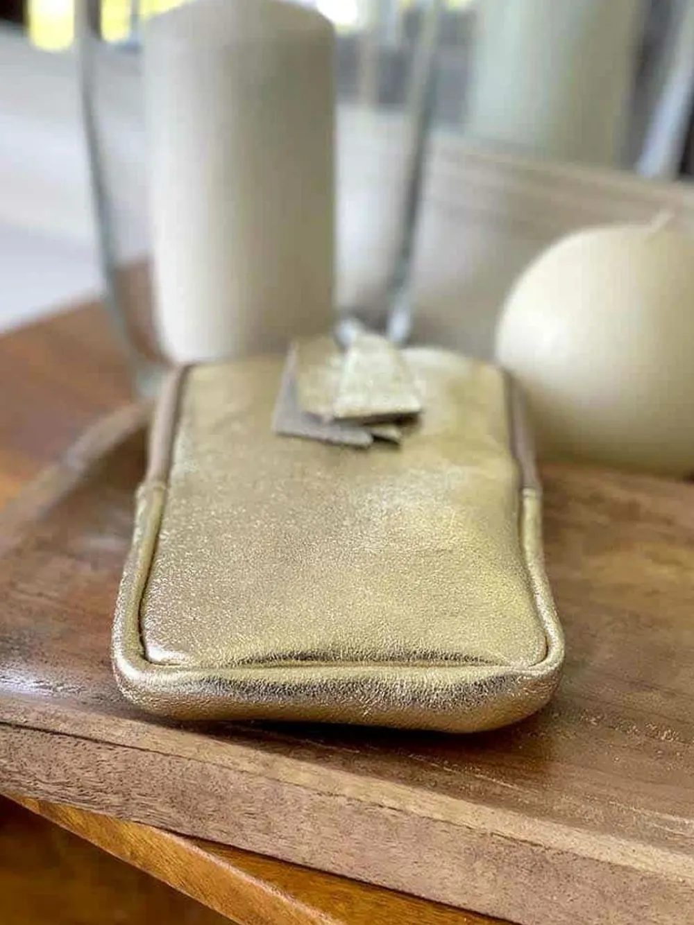 Sac Portable En Cuir Dore Kira Femmes Sac Taille Téléphone Portable