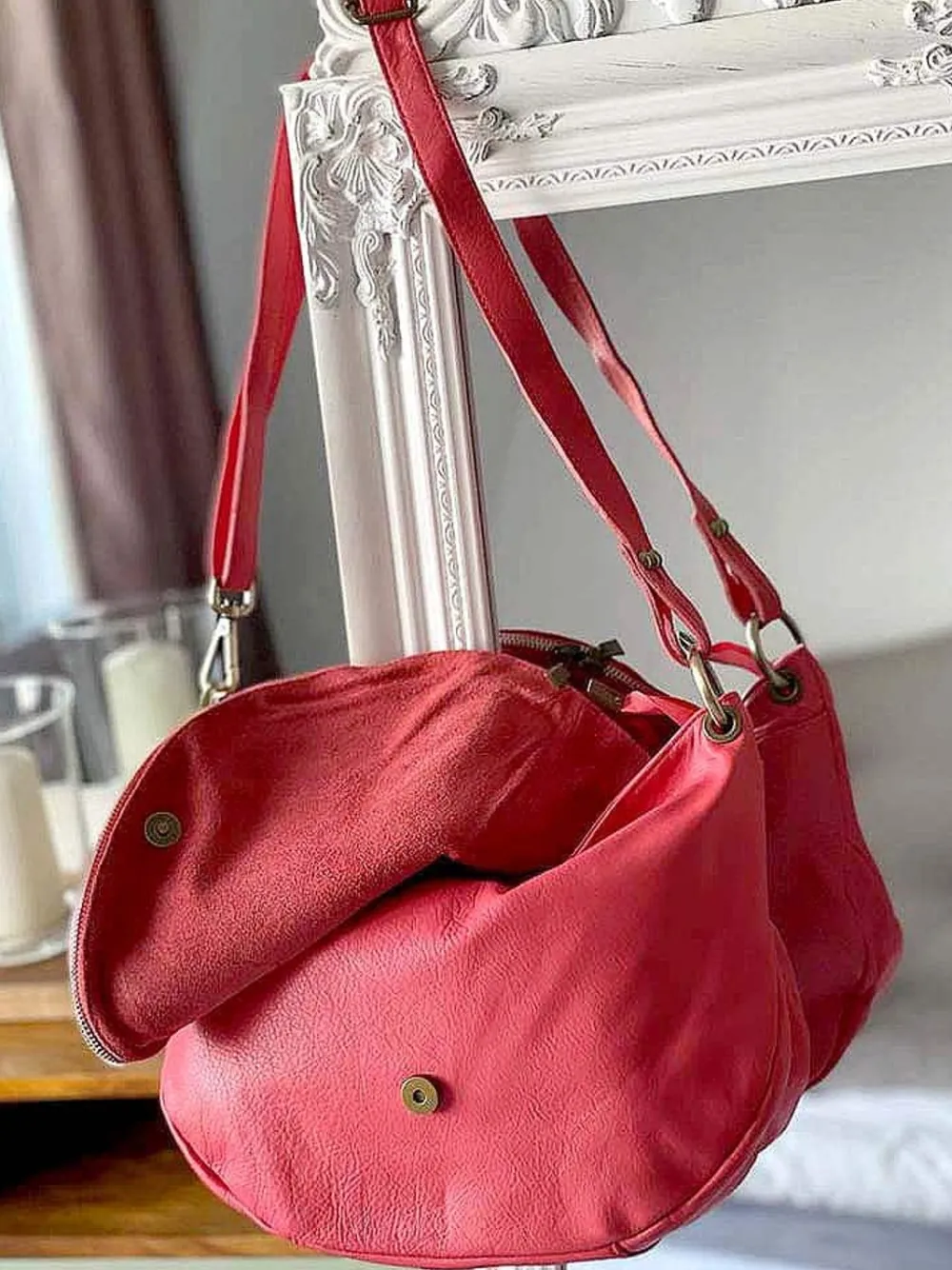 Outlet Sac Rose Corail Yasmine Femmes Sac Porte Epaule Avec Sangle