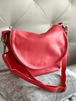 Outlet Sac Rose Corail Yasmine Femmes Sac Porte Epaule Avec Sangle