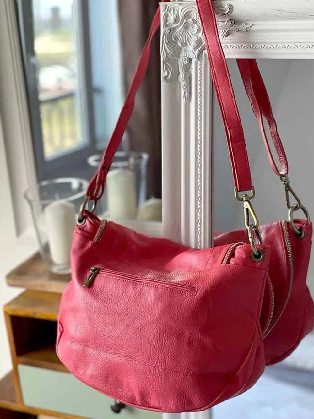 Outlet Sac Rose Corail Yasmine Femmes Sac Porte Epaule Avec Sangle