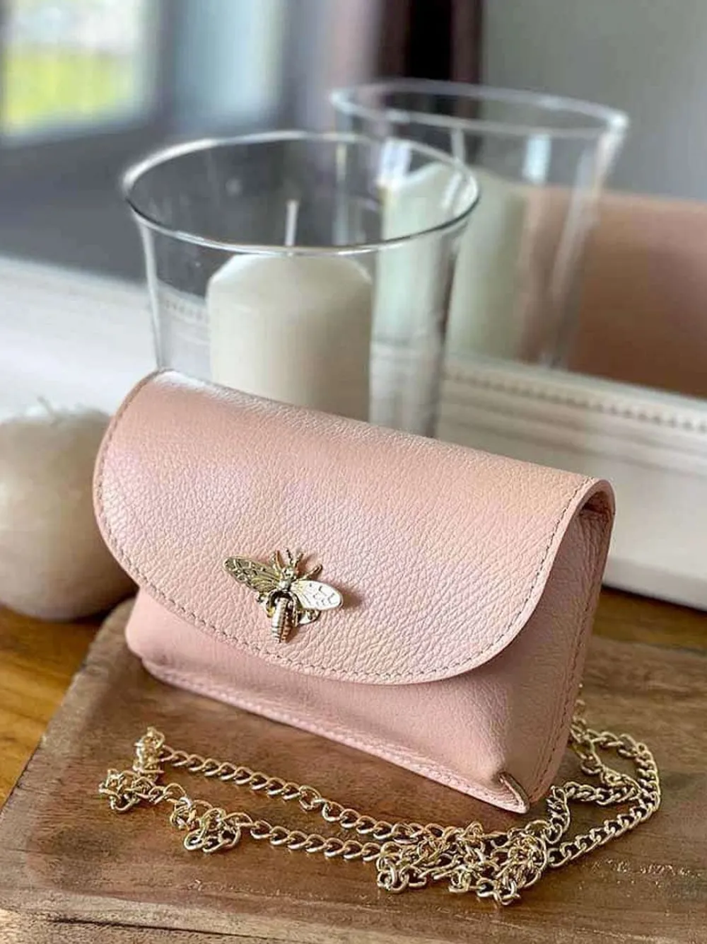 Hot Sac Rose Nude Ilona Femmes Sac Porte Epaule Avec Sangle
