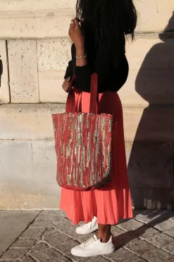 Clearance Sac Rouge Dore Lany Femmes Sac Format A4 Et +