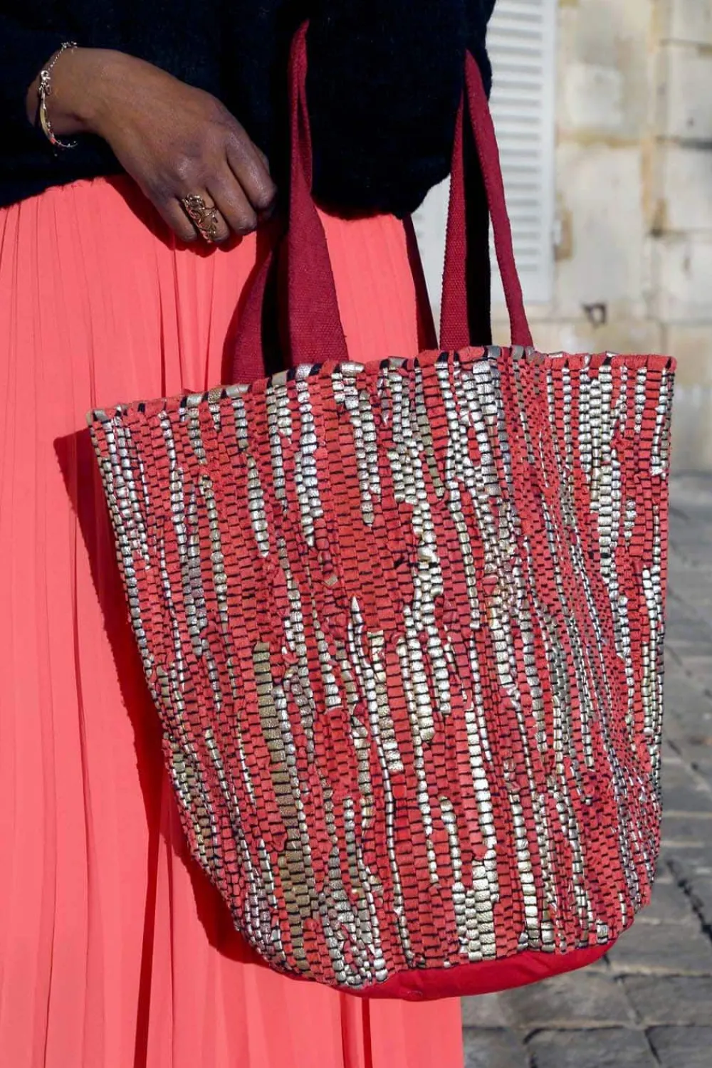 Clearance Sac Rouge Dore Lany Femmes Sac Format A4 Et +