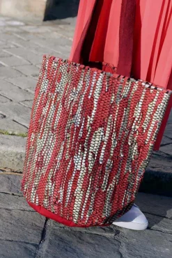 Clearance Sac Rouge Dore Lany Femmes Sac Format A4 Et +