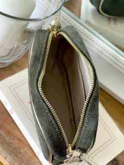 Outlet Sac Vert Kaki Jasmyne Mini Femmes Sac Porte Epaule Avec Sangle